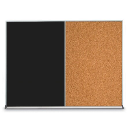 United Visual Products Triple Door Radius Plus Corkboard, 72" x UV8005PLUS-WHITE-DBURGU